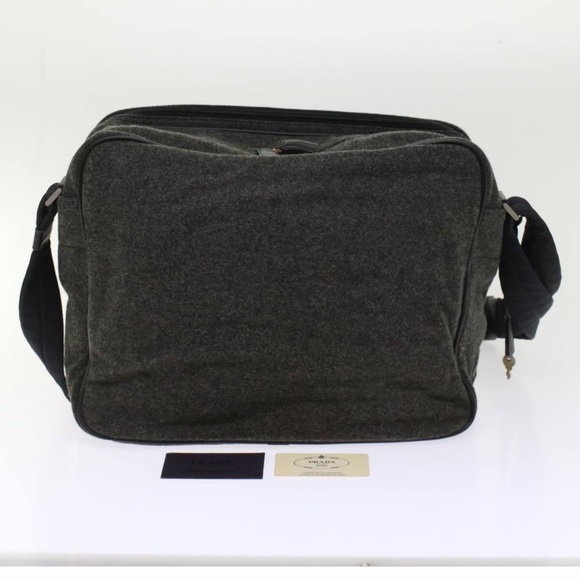Pre-loved Prada Black and Gray Wool Messenger/ Shoulder Bag Fall/WinterVibes - Picture 12 of 16